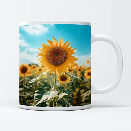 Sunflower Field Blue Sky Summer Day