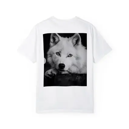 White Wolf Close Up Black White Portrait