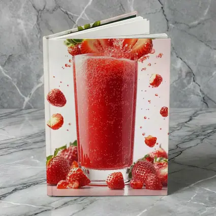 Fresh Strawberry Juice Glass Red Background
