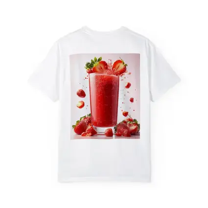 Fresh Strawberry Juice Glass Red Background