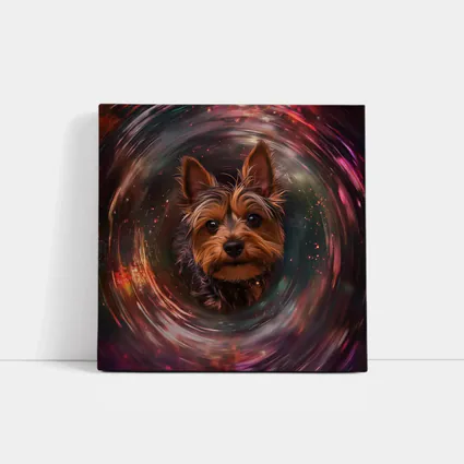 Yorkshire Terrier Swirling Cosmic Galaxy Portrait