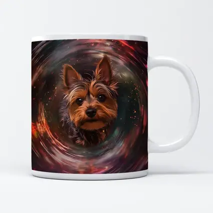 Yorkshire Terrier Swirling Cosmic Galaxy Portrait