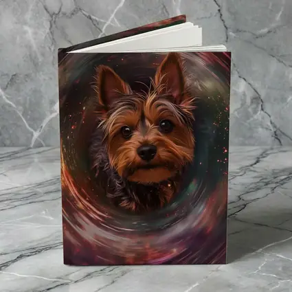 Yorkshire Terrier Swirling Cosmic Galaxy Portrait