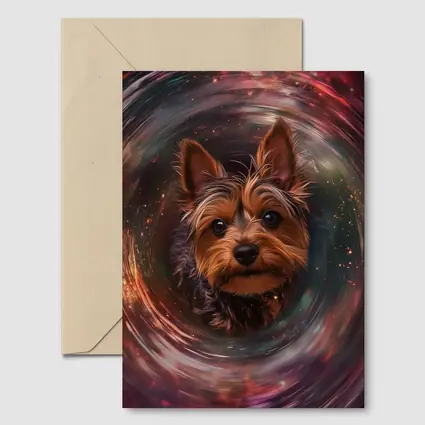 Yorkshire Terrier Swirling Cosmic Galaxy Portrait
