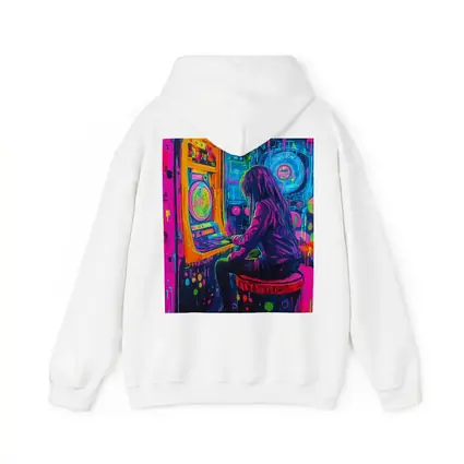 Neon Girl Playing Arcade Game Graffiti Art