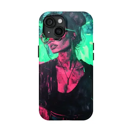 Neon City Night Woman Sunglasses Art