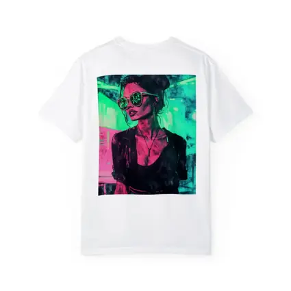 Neon City Night Woman Sunglasses Art