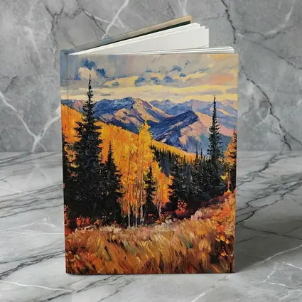 Autumn Mountain Forest Impressionist Oil Painting