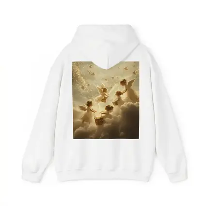 Angel Children Flying Among Golden Clouds