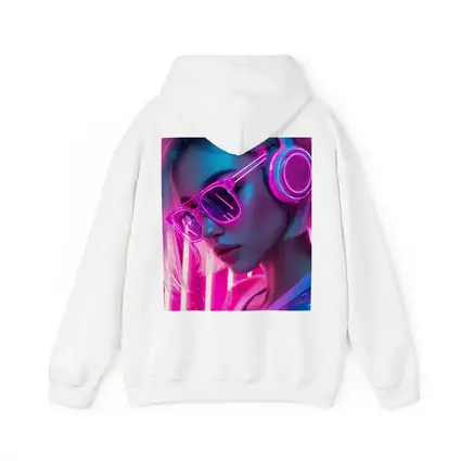 Neon Girl With Headphones Pink Cyberpunk