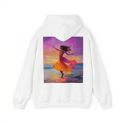 Dancing Woman Beach Sunset Oil Painting
