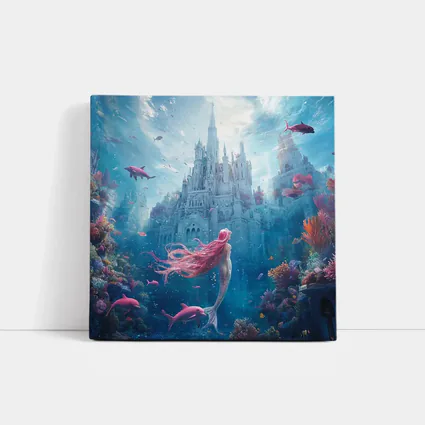 Mermaid Underwater Castle Fantasy Ocean Scene