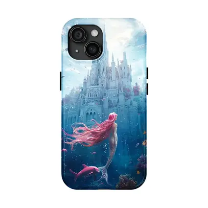Mermaid Underwater Castle Fantasy Ocean Scene