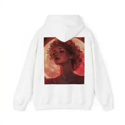Woman Floral Crown Red Moon Roses