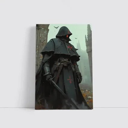 Dark Knight Armor Ruined Gothic Cathedral