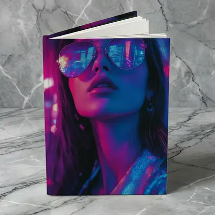 Woman Neon City Lights Cyberpunk Style