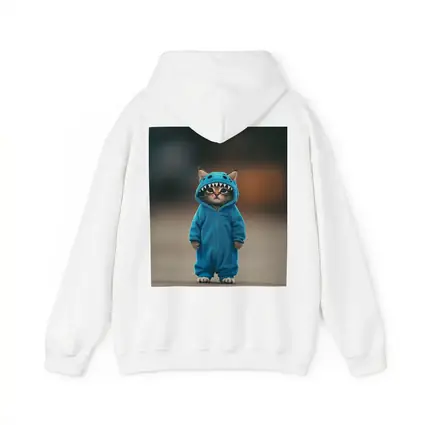 Cat Wearing Blue Monster Onesie Costume