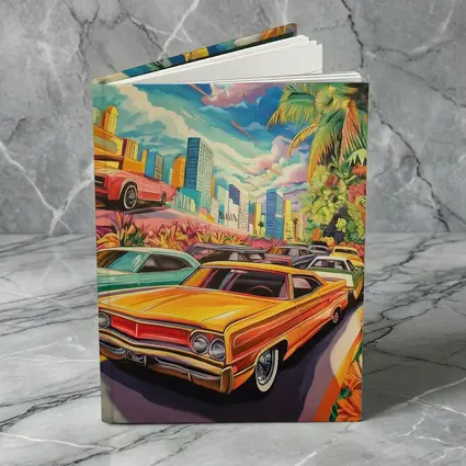Retro Classic Cars Tropical City Pop Art