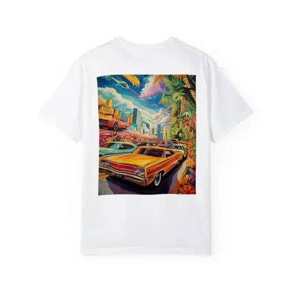 Retro Classic Cars Tropical City Pop Art