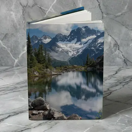 Alpine Lake Reflecting Snow Capped Mountains