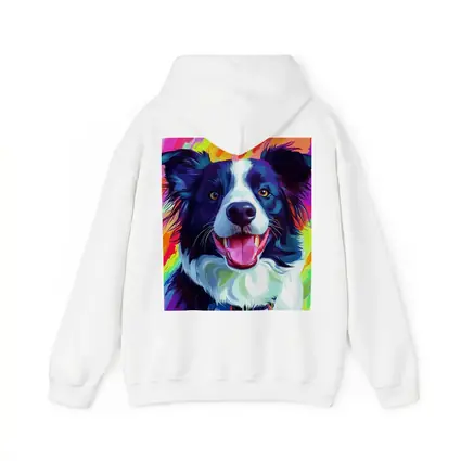 Border Collie Pop Art Rainbow Background