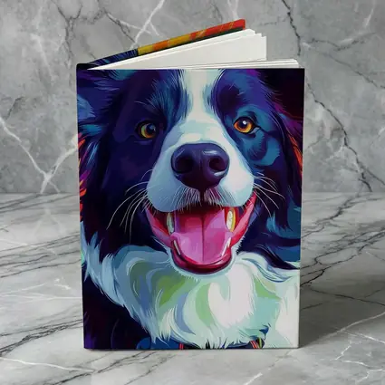 Border Collie Pop Art Rainbow Background