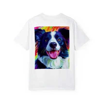 Border Collie Pop Art Rainbow Background