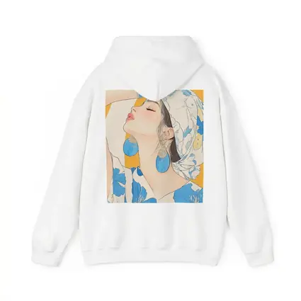 Fashion Woman Blue Floral Illustration Art