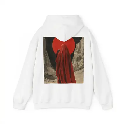 Red Cloaked Figure Desert Canyon Art