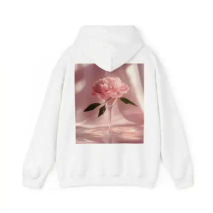 Pink Peony Flower in Glass Pink Background