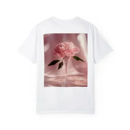 Pink Peony Flower in Glass Pink Background
