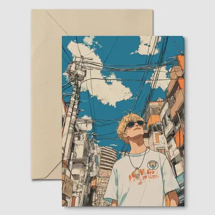 Anime Boy Tokyo Street Manga Art
