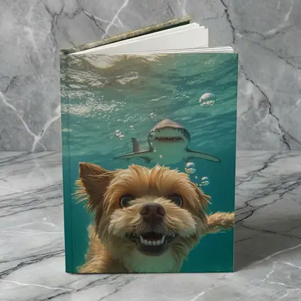 Terrier Dog Selfie Underwater With Shark