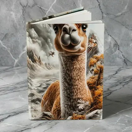 Alpaca Mountain Landscape Detailed Illustration Art