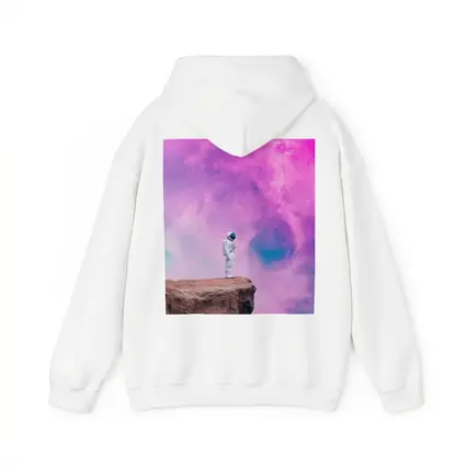 Astronaut Standing On Cliff Pink Nebula
