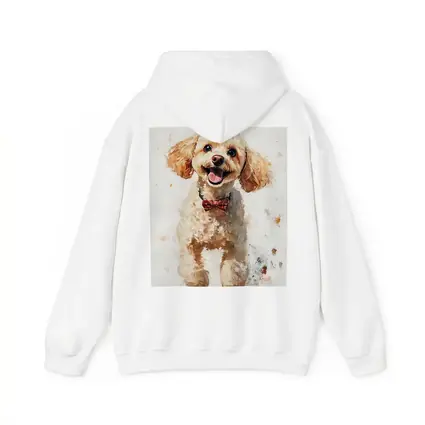 Happy Poodle Dog Watercolor Art White Background