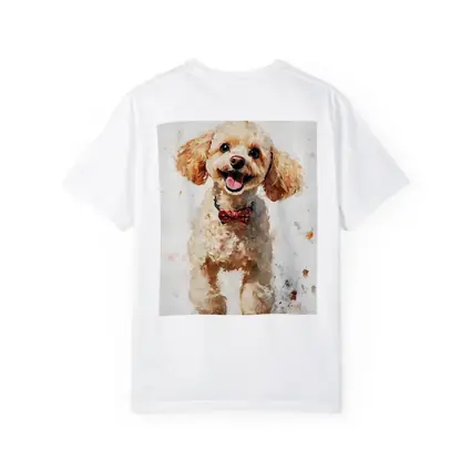 Happy Poodle Dog Watercolor Art White Background