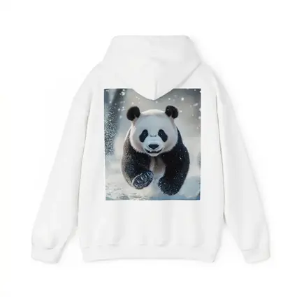 Giant Panda Running Through Snowy Winter Landscape