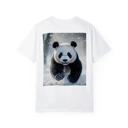 Giant Panda Running Through Snowy Winter Landscape