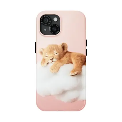 Sleeping Lion Cub On Cloud Pink