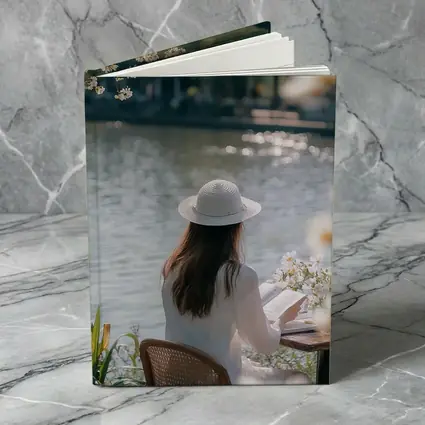 Woman Reading Book by Serene Lake