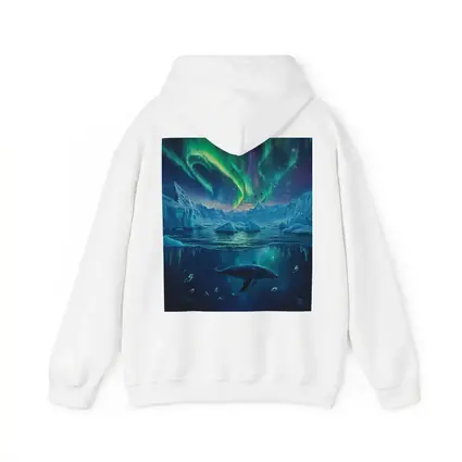 Whale Swimming Under Northern Lights Arctic