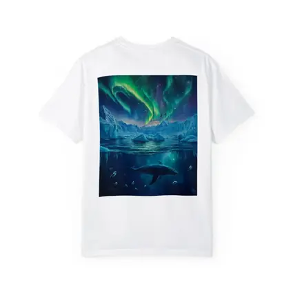 Whale Swimming Under Northern Lights Arctic