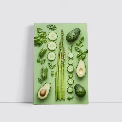 Green Vegetables Avocado Asparagus Cucumber Flat Lay