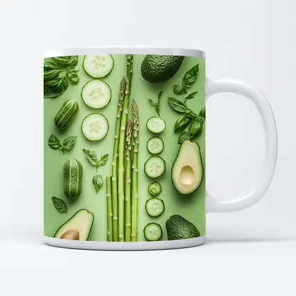 Green Vegetables Avocado Asparagus Cucumber Flat Lay