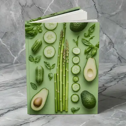 Green Vegetables Avocado Asparagus Cucumber Flat Lay