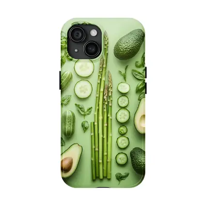 Green Vegetables Avocado Asparagus Cucumber Flat Lay