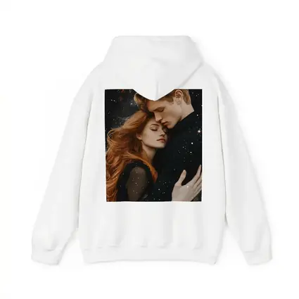 Romantic Couple Embracing Under Galaxy Stars