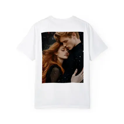 Romantic Couple Embracing Under Galaxy Stars