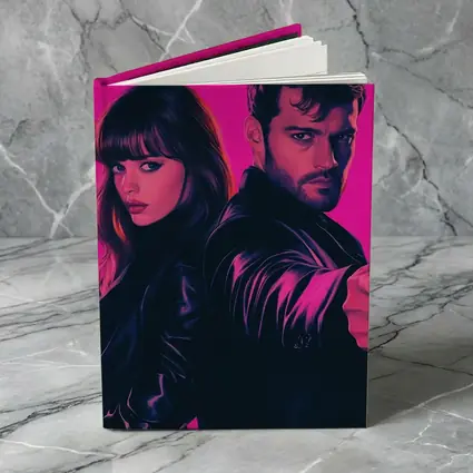 Man and Woman Agents Pink Neon Background